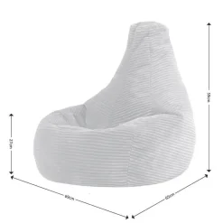 Set van 2 icon Kinderzitzakken Dalton - Corduroy Zitzak - Grijs