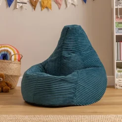 Set van 2 icon Kinderzitzakken Dalton - Corduroy Zitzak - Blauwgroen