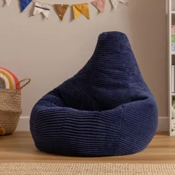 Set van 2 icon Kinderzitzakken Dalton - Corduroy Zitzak - Marineblauw