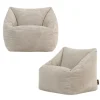 Set van 2 icon Kinderzitzakken Morgan - Corduroy Zitzak met Vulling - Beige