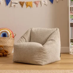 Set van 2 icon Kinderzitzakken Morgan - Corduroy Zitzak met Vulling - Beige