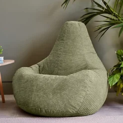 Set van 2 icon Zitzak Dalton - Corduroy Zitzak Volwassenen - Saliegroen