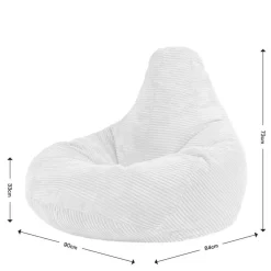 Set van 2 icon Zitzak Dalton - Corduroy Zitzak Volwassenen - Blauwgroen