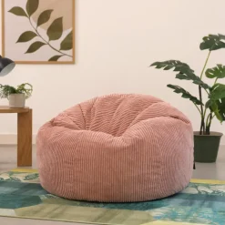 Set van 2 icon Zitzak Kingston - Corduroy Zitzak Volwassenen - Oud roze