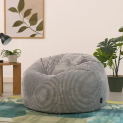 Set van 2 icon Zitzak Kingston - Corduroy Zitzak Volwassenen - Grijs