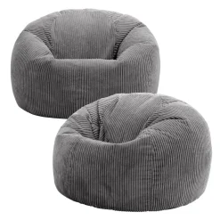 Set van 2 icon Zitzak Kingston - Corduroy Zitzak Volwassenen - Houtskool