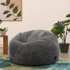 Set van 2 icon Zitzak Kingston - Corduroy Zitzak Volwassenen - Houtskool