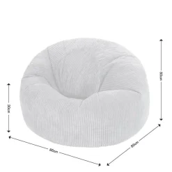 Set van 2 icon Zitzak Kingston - Corduroy Zitzak Volwassenen - Houtskool