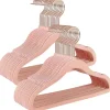Set van 30 kinder kledinghangers in rose, met rosé gouden haak