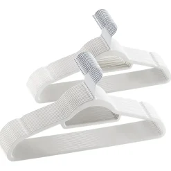 Set van 50 Kledinghangers met Fluweel - Ivoor Wit