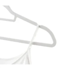 Set van 50 Kledinghangers met Fluweel - Ivoor Wit