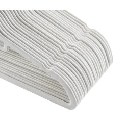 Set van 50 Kledinghangers met Fluweel - Ivoor Wit