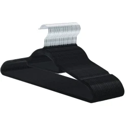 Set van 30 Kledinghangers met Fluwelen laagje - Zwart
