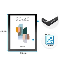 Set van 2 Madison Fotokaders - 30x40 cm - Foto Lijsten in MDF Hout - Zwart