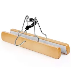 Set van 12 Massief Houten Broek hangers - met vilt Anti-Slip