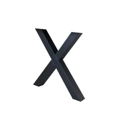 Set van 2 metalen tafelpoten X-frame zwart - 8x70x72 cm - Metaal - Zwart