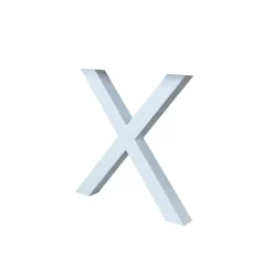 Set van 2 metalen tafelpoten X-frame wit - 8x70x72 cm - Metaal - Wit