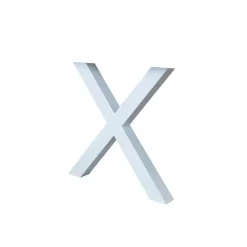 Set van 2 metalen tafelpoten X-frame wit - 8x70x72 cm - Metaal - Wit