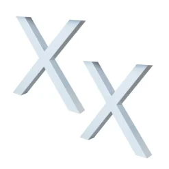 Set van 2 metalen tafelpoten X-frame wit - 8x70x72 cm - Metaal - Wit