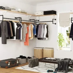 Set van 2 ophangrails - industriële look - zwart