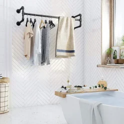 Set van 2 ophangrails - industriële look - zwart