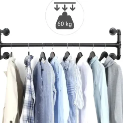 Set van 2 ophangrails - industriële look - zwart