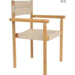 Set van 2 tuinstoelen van massief acaciahout