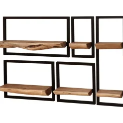 Set van 5 wandplanken Erica-massief acacia