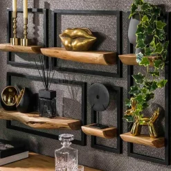 Set van 5 wandplanken Erica-massief acacia