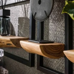 Set van 5 wandplanken Erica-massief acacia