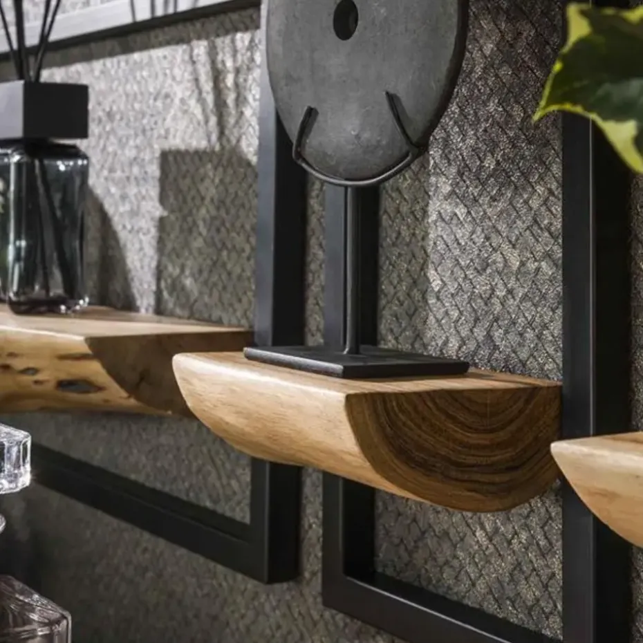 Set van 5 wandplanken Erica-massief acacia