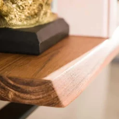 Set van 3 wandplanken Siebe-acacia/gepoedercoat metaal