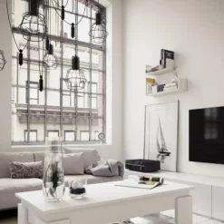 Set van 2 wandplanken 40x14.5 cm en 60x14.5 cm Britta-wit