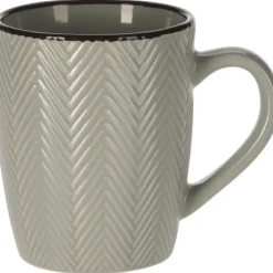 Siaki Koffiemok/theemok - Fishbone - lichtgrijs - 370 ml