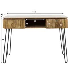 Sidetable Maria mangohout 2 lades - 40x110x77 cm - Mangohout - Bruin