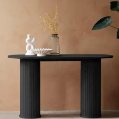 Sidetable Zwart Eikenhout - 130x40x75cm - Nola