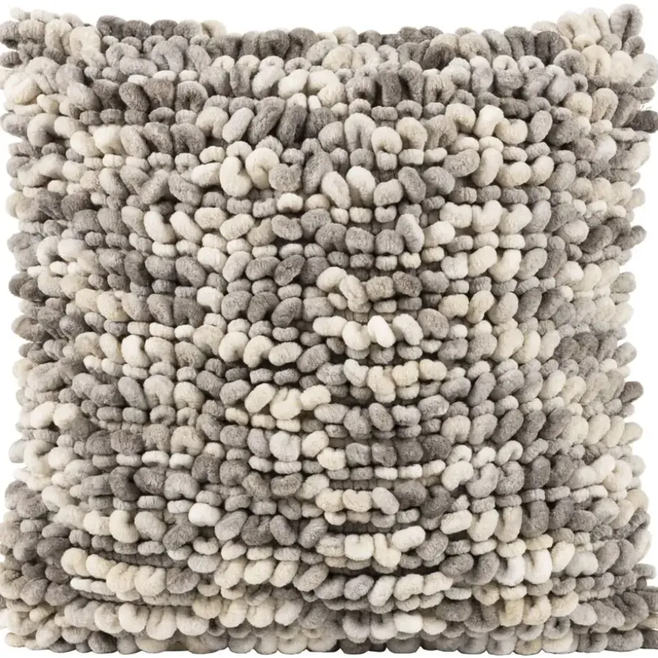 Sierkussen Iep - grijs/zand - 45x45 cm