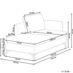 SIEVOZ - Chaise longue - Blauw - Rechtszijdig - Polyester