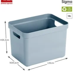 Sigma home opbergbox 18L blauw