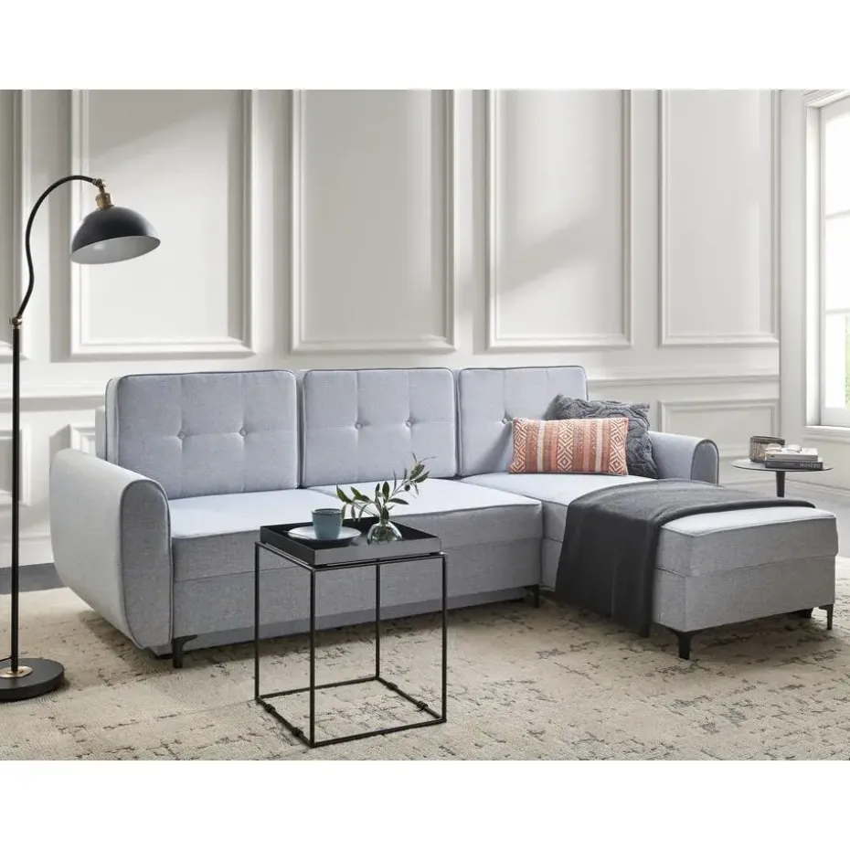 SIMRIS - Hoekslaapbank - Blauw - Linkszijdig - Polyester