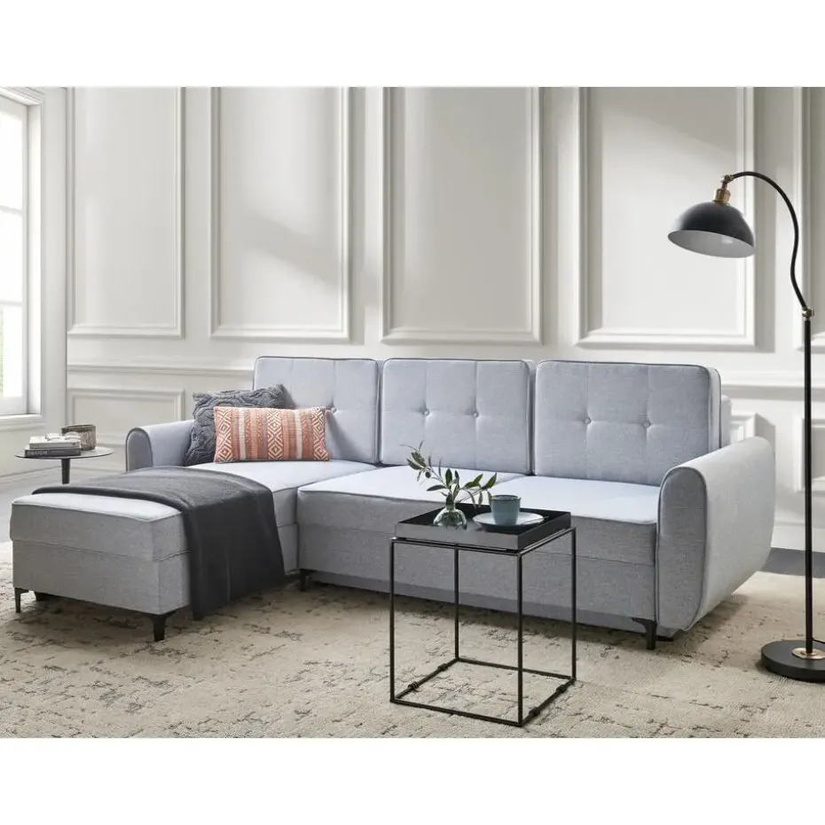 SIMRIS - Hoekslaapbank - Blauw - Rechtszijdig - Polyester