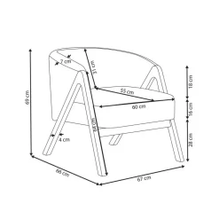 SKEI - Fauteuil - Wit - Bouclé