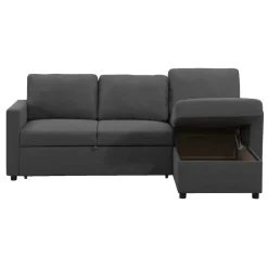 Slaapbank Turijn met opbergruimte - antraciet - 82x215x145 cm