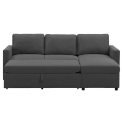 Slaapbank Turijn met opbergruimte - antraciet - 82x215x145 cm