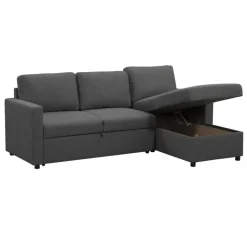 Slaapbank Turijn met opbergruimte - antraciet - 82x215x145 cm