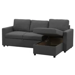 Slaapbank Turijn met opbergruimte - antraciet - 82x215x145 cm