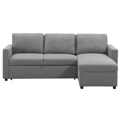 Slaapbank Turijn met opbergruimte - grijs - 82x215x145 cm