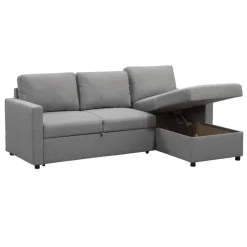 Slaapbank Turijn met opbergruimte - grijs - 82x215x145 cm