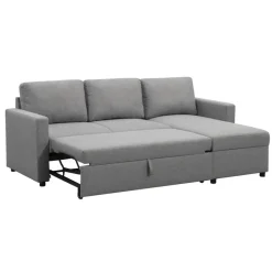 Slaapbank Turijn met opbergruimte - grijs - 82x215x145 cm