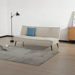 Slaapbank 3-Zits - Beige Stof - Zithoogte 43cm - 181x83x81cm - Mali